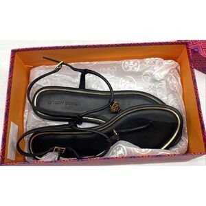 IOB Tory Burch Black Flip Flop Flat Sandals Women 7